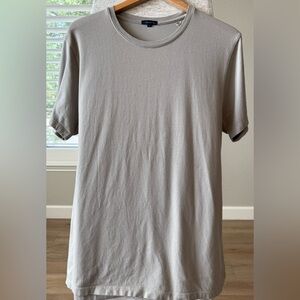 Patrick Assaraf Taupe Pima Cotton Spandex Men's T-Shirt XL Short Sleeve